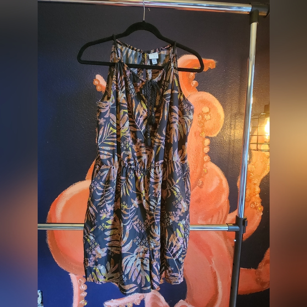 Black rompers with colorful leaf 🍃 designs, XL, A New Day brand.